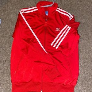 Red Adidas Tracksuit Top